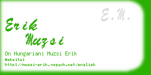 erik muzsi business card